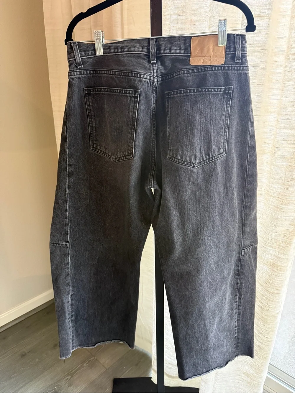B Sides Black Barrel Jeans